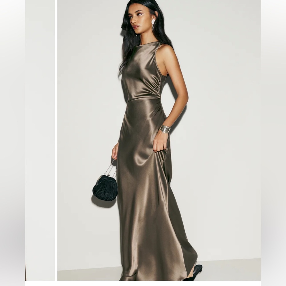 Anaiis Silk Dress in Morel Sz 6
